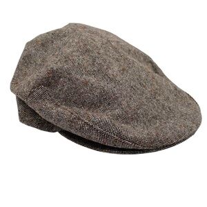 Vintage Country Gentleman Newsboy Hat Cabbie Brown Tweed Size 7 1/8 Made in USA